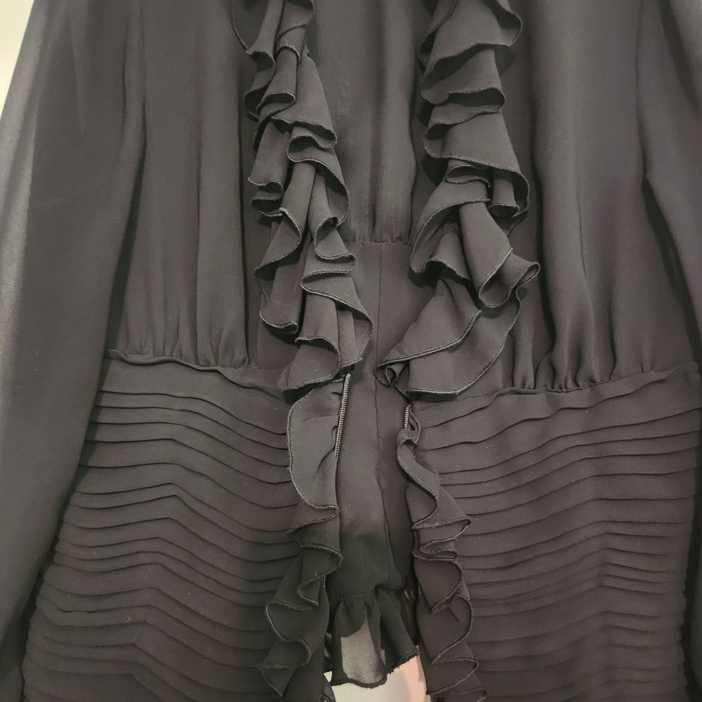Samuel Dong Black Ruffled Blouse - Picture 4 of 8